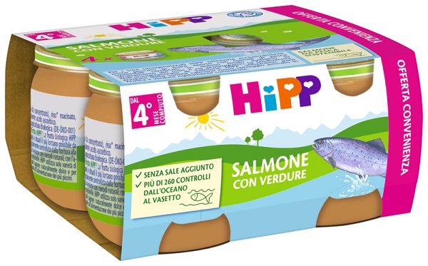 HIPP OMOGENEIZZATO SALMONE/VERDURE 4X80 G - Pharmaleader