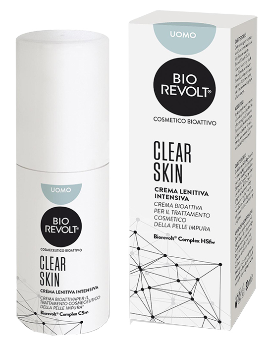 BIOREVOLT RX CLEAR SKIN UOMO CREMA LENITIVA INTENSIVA BIOATTIVA PER PELLE IMPURA 30 ML - Pharmaleader