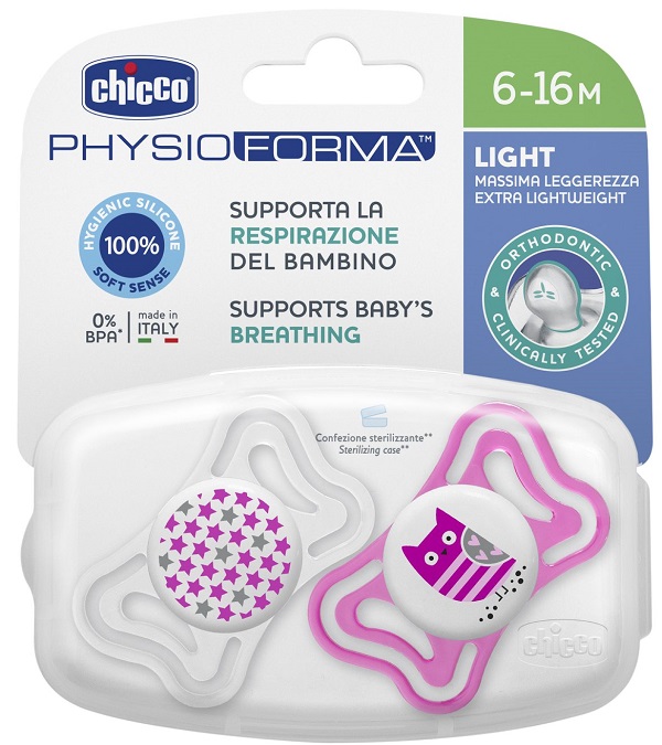 CHICCO SUCCHIETTO LIGHT GIRL SILICONE 6-16 MESI 2 PEZZI - Pharmaleader