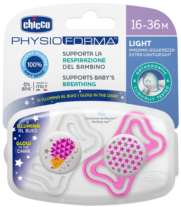 CHICCO SUCCHIETTO LIGHT LUM SILICONE 16-36 MESI 2 PEZZI - Pharmaleader