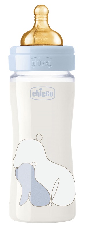 CHICCO BIBERON ORIGINAL 240ML VETRO 1 FORO 1 FORO BOY CON TETTARELLA IN CAUCCIU' - Pharmaleader