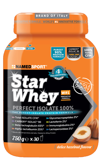 STAR WHEY PERFECT ISOLATE 100% DELICE HAZELNUT 750 G - Pharmaleader