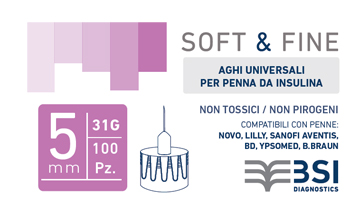 AGO PER PENNA DA INSULINA SOFT&FINE 31 GAUGE 5 MM 100 PEZZI - Pharmaleader