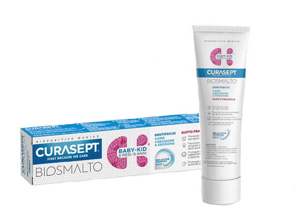 CURASEPT BIOSMALTO DENTIFRICIO BABY KID FRAGOLA CARIE ABRASIONE & EROSIONE 50 ML - Pharmaleader