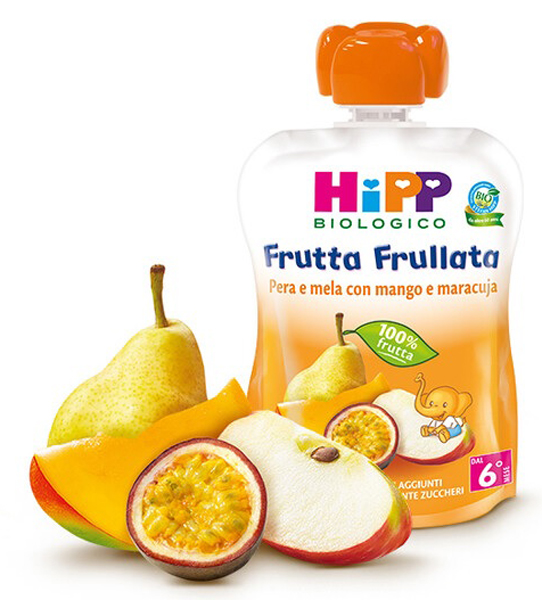 HIPP BIO FRUTTA FRULLATA PERA/MELA CON MANGO E MARACUJA 90 G - Pharmaleader