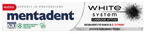 MENTADENT WHITE SYSTEM CHARCOAL 75 ML - Pharmaleader