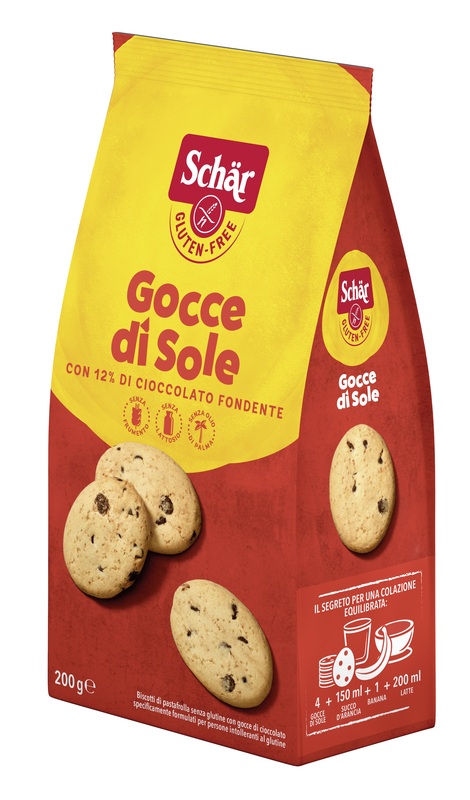 SCHAR GOCCE DI SOLE BISCOTTI DI PASTAFROLLA CON GOCCE DI CIOCCOLATO FONDENTE SENZA LATTOSIO 200 G - Pharmaleader