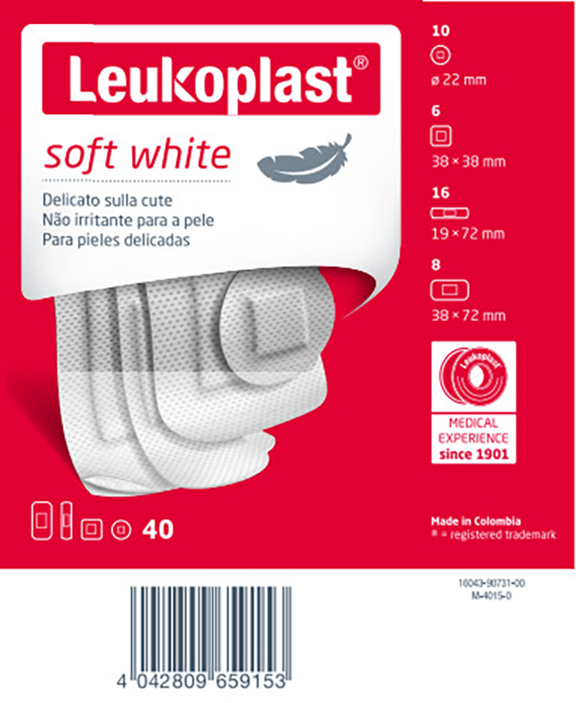 LEUKOPLAST SOFT WHITE 40 PEZZI ASSORTITI - Pharmaleader