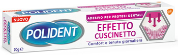 POLIDENT FISSATIVO EFFETTO CUSCINETTO ADESIVO PER PROTESI DENTALI 70 G - Pharmaleader