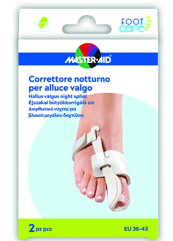 CORRETTORE NOTTE ALLUCE VALGO MASTER-AID FOOTCARE 36-43 2 PEZZI D10 - Pharmaleader