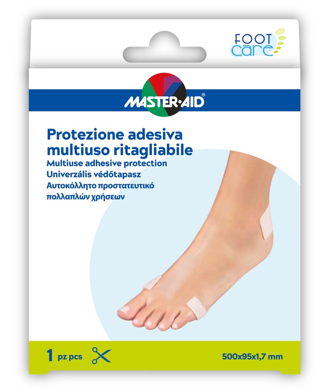 PROTEZIONE ADESIVA MULTIUSO MASTER-AID FOOTCARE RITAGLIABILE 50X9,5 CM A6 - Pharmaleader