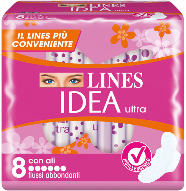 IDEA ULTRA ASSORBENTE FLUSSI ABBONDANTI CON ALI 8 PEZZI - Pharmaleader