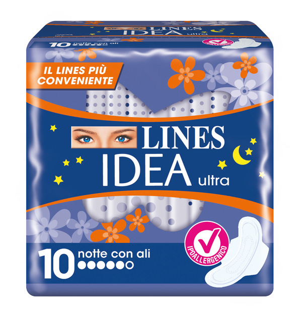 IDEA ULTRA ASSORBENTE NOTTE CON ALI 10 PEZZI - Pharmaleader