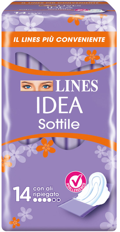 LINES IDEA ASSORBENTE SOTTILE RIPIEGATO CON ALI 14 PEZZI - Pharmaleader