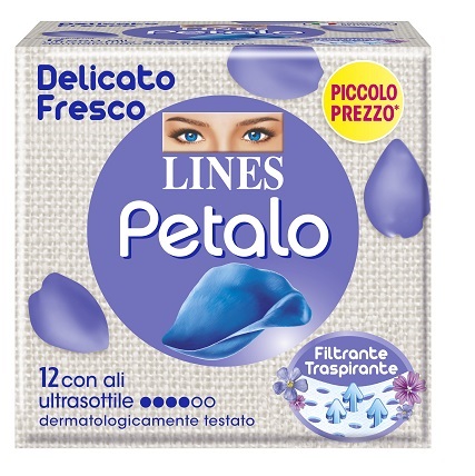 LINES PETALO BLU ASSORBENTE CON ALI 12 PEZZI - Pharmaleader