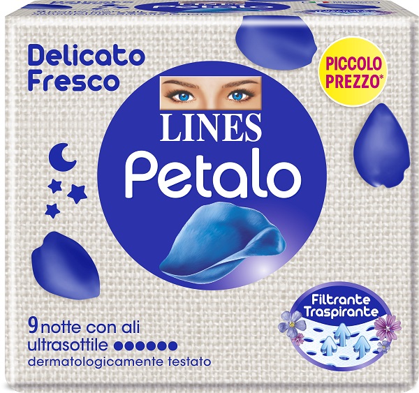 LINES PETALO BLU ASSORBENTE NOTTE 9 PEZZI - Pharmaleader