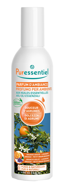 PURESSENTIEL PROFUMO AMBIENTE DOLCEZZA AGRUMI ECOCERT 90 ML - Pharmaleader