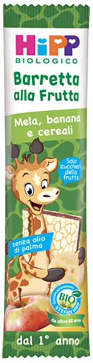 HIPP BIO BARRETTA ALLA FRUTTA MELA/BANANA/CEREALI 23 G - Pharmaleader