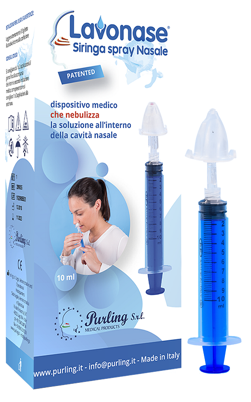 LAVONASE SIRINGA SPRAY NASALE NON STERILE 10 ML LUER-LOCK CON CAPPUCCIO + UGELLO NASALE CON RACCORDO LUER-LOCK + PERFORATORE CON VALVOLA NON RITORNO CON TAPPO - Pharmaleader