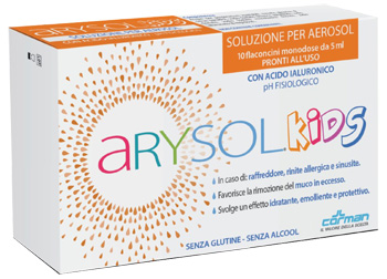 ARYSOL KIDS SOLUZIONE BAMBINI PER AEROSOL CON ACIDO IALURONICO PH FISIOLOGICO 10 FLACONCINI MONODOSE DA 5 ML - Pharmaleader