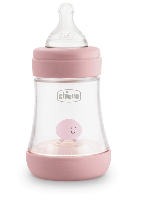 CHICCO BIBERON PERFECT 5 GIRL 150 ML IN SILICONE 1 FORO - Pharmaleader