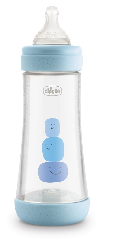 CHICCO BIBERON PERFECT 5 BOY 300 ML IN SILICONE 3 FORI - Pharmaleader
