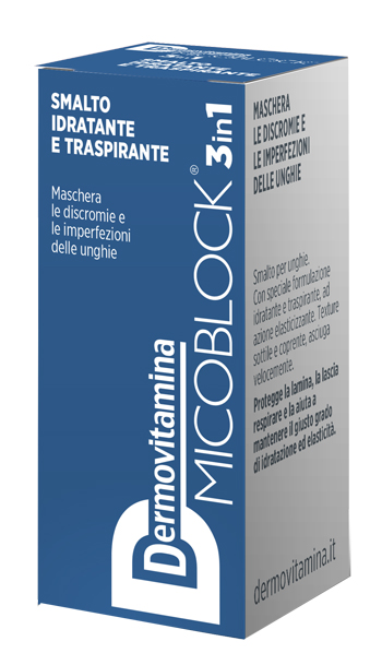 DERMOVITAMINA MICOBLOCK 3 IN 1 SMALTO IDRATANTE E TRASPIRANTE BLU 5 ML - Pharmaleader