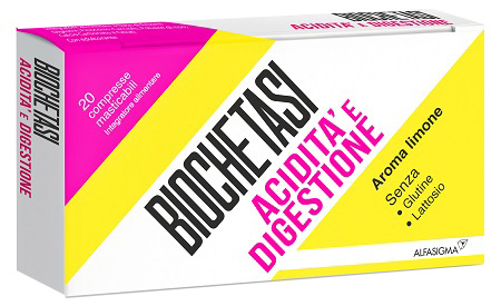 BIOCHETASI ACIDITA' E DIGESTIONE 20 COMPRESSE MASTICABILI AROMA LIMONE - Pharmaleader