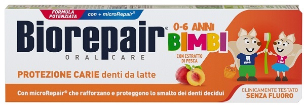 BIOREPAIR ORAL CARE KIDS 0-6 ANNI DENTI DA LATTE DENTIFRICIO CON ESTRATTO DI PESCA 50 ML - Pharmaleader