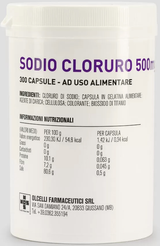 SODIO CLORURO 300 CAPSULE 500MG - Pharmaleader