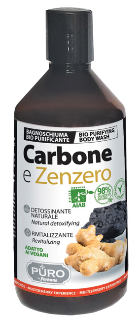 PURO BIO BAGNOSCHIUMA CARBONE E ZENZERO 500 ML - Pharmaleader