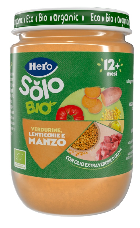 HERO SOLO OMOGENEIZZATO VERDURINE LENTICCHIE MANZO 100% BIO 190 G - Pharmaleader