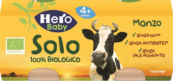 HERO SOLO OMOGENEIZZATO MANZO 100% BIO 2X80G - Pharmaleader