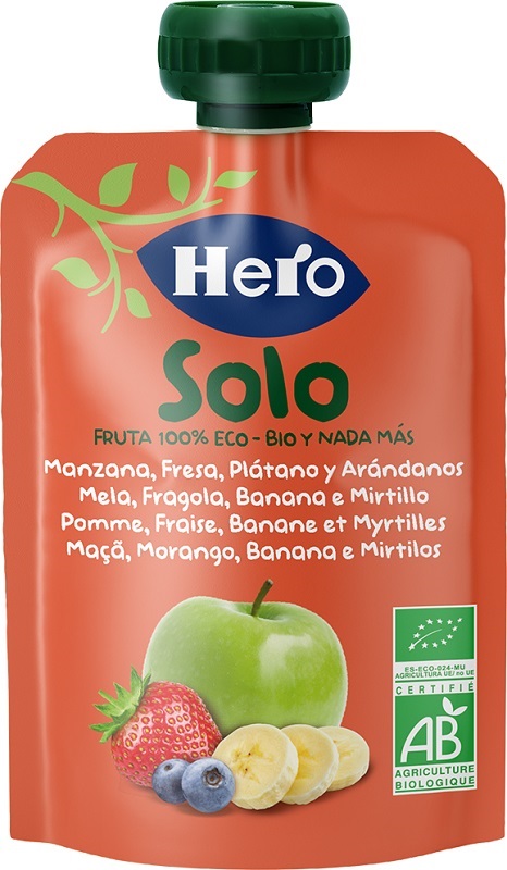HERO SOLO FRUTTA FRULLATA 100% BIO MELA BANANA FRAGOLA 100 G - Pharmaleader