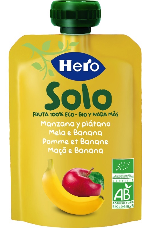 HERO SOLO FRUTTA FRULLATA 100% BIO MELA/BANANA 100 G - Pharmaleader