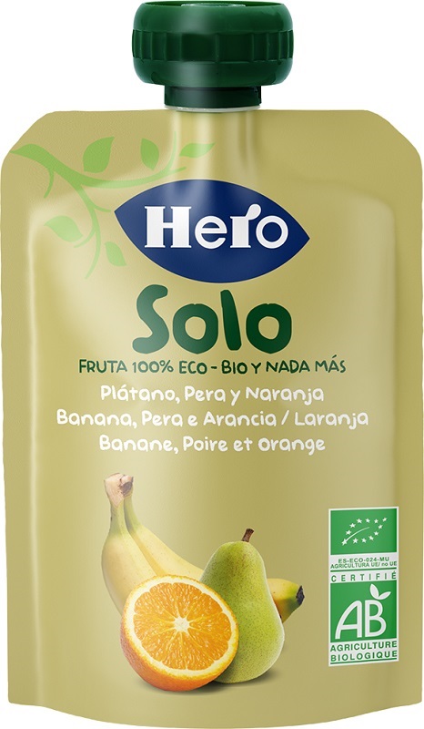 HERO SOLO FRUTTA FRULLATA 100% BIO BANANA PERA ARANCIA 100 G - Pharmaleader