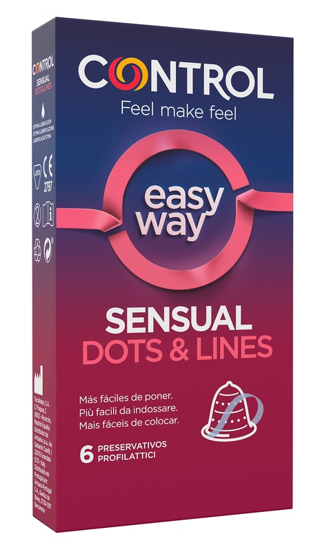 PROFILATTICO CONTROL SENSUAL DOTS&LINES EASY WAY 6 PEZZI - Pharmaleader