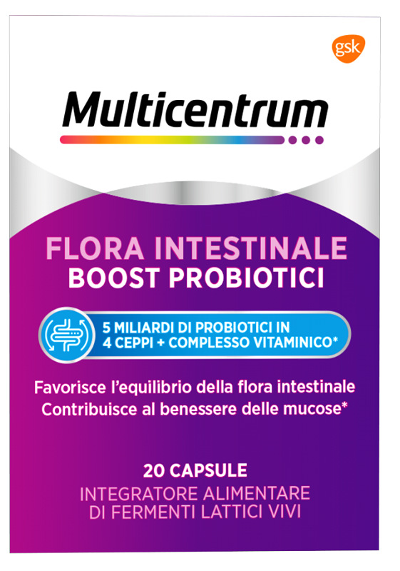 MULTICENTRUM FLORA INTESTINALE BOOST PROBIOTICI 20 CAPSULE - Pharmaleader