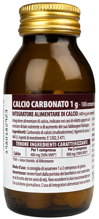 CALCIO CARBONATO NUOVA FORMULA 1 G 100 COMPRESSE - Pharmaleader