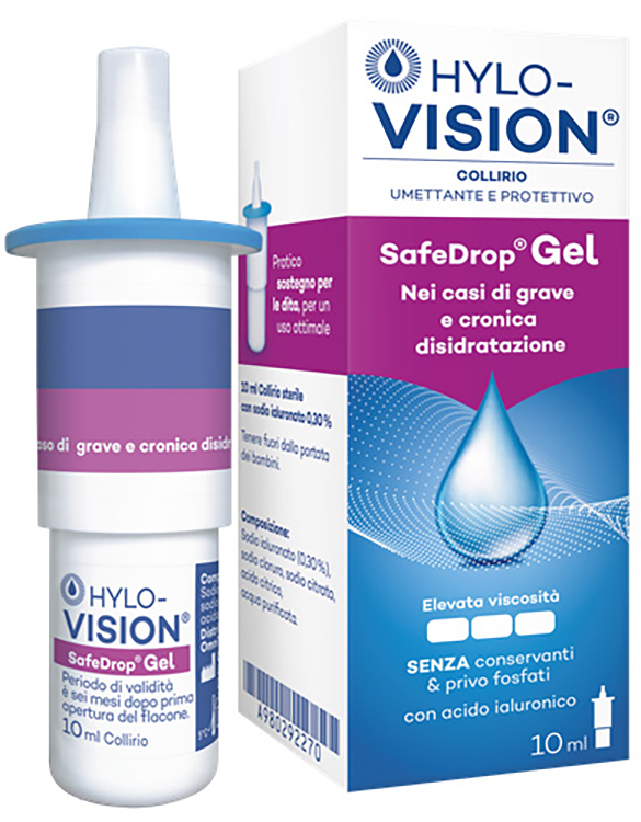 HYLOVISION SAFE DROP GEL 0,3% COLLIRIO UMETTANTE E PROTETTIVO 10 ML - Pharmaleader