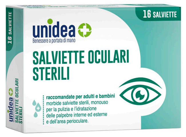 SALVIETTE OCULARI UNIDEA 16 PEZZI STERILI MONOUSO - Pharmaleader