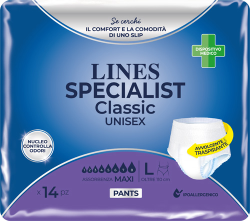 PANNOLONE A MUTANDA LINES SPECIALIST CLASSIC PANTS MAXI L 14 PEZZI - Pharmaleader