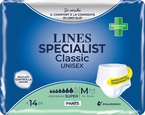 PANNOLONE A MUTANDA LINES SPECIALIST CLASSIC PANTS SUPER M 14 PEZZI - Pharmaleader