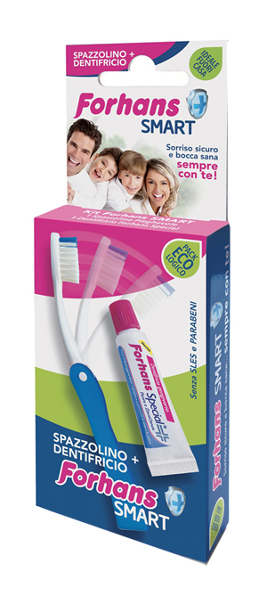 FORHANS SMART KIT IGIENE ORALE SPAZZOLINO PIEGHEVOLE + DENTIFRICIO 12 ML - Pharmaleader