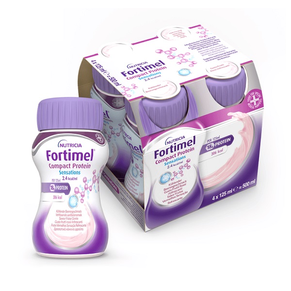 NUTRICIA FORTIMEL COMPACT PROTEIN GUSTO FRUTTI ROSSI RINFRESCANTI 4 BOTTIGLIE DA 125 ML - Pharmaleader