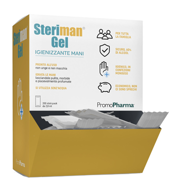STERIMAN GEL 70 IGIENIZZANTE MANI 200 STICK DA 2,8 ML - Pharmaleader