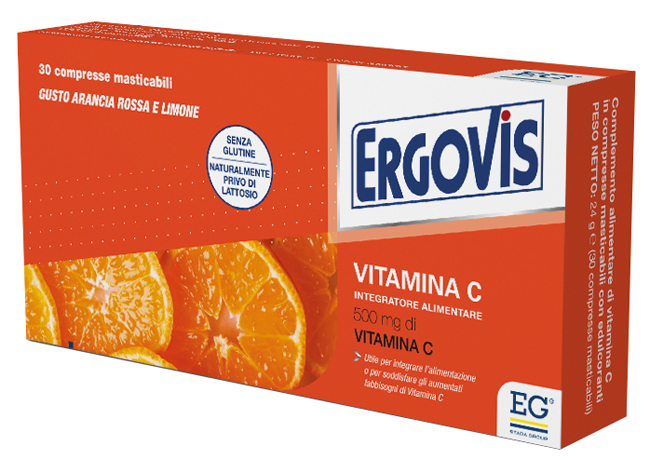 ERGOVIS VITAMINA C 500MG 30 COMPRESSE MASTICABILI - Pharmaleader