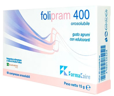 FOLIPRAM 400 60 COMPRESSE OROSOLUBILI GUSTO AGRUMI - Pharmaleader