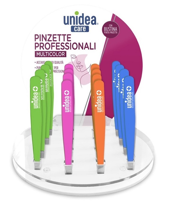 UNIDEA ESPOSITORE DA BANCO DI PINZETTE MULTICOLOR 16 PEZZI - Pharmaleader