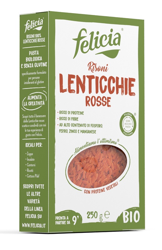 FELICIA BIO RISONI LENTICCHIE ROSSE 250 G - Pharmaleader